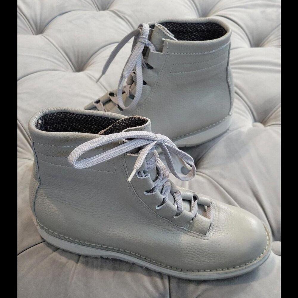 Danner Grey Pebbled Leather Lace Up Hiking Casual Comfort Boots Mens Shoes 7.5